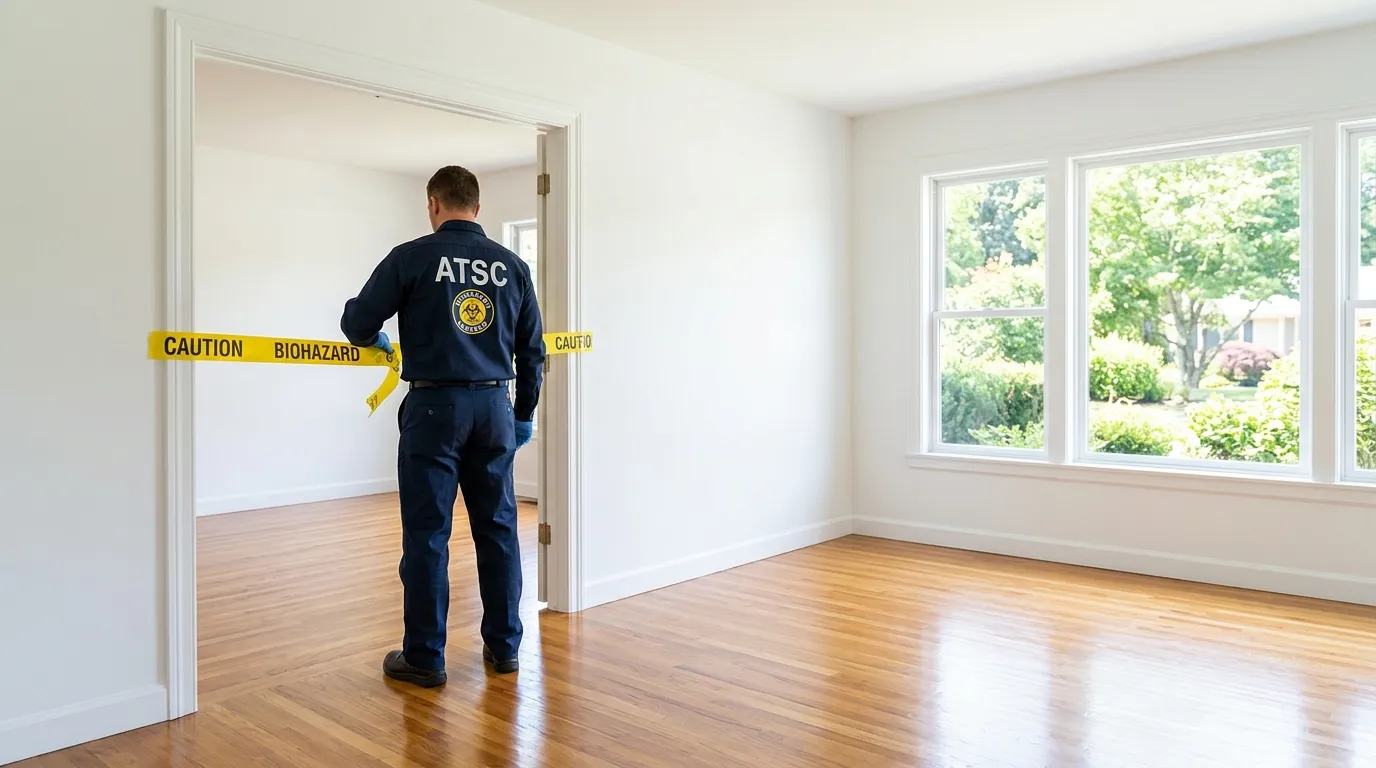Certified biohazard cleanup crew performing Decomposition Cleanup in South Weber